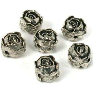    6 Bali Beads Rose Ball Necklace Bracelet Parts