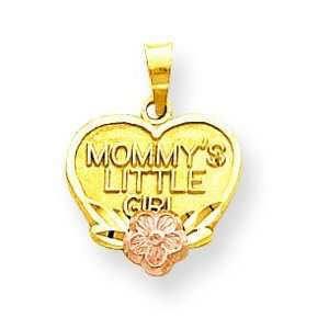  10k Two Tone Mommys Little Girl Heart Charm Jewelry