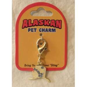    Alaskan Pet Charm   Blue Bejeweled ALASKA STATE Motif