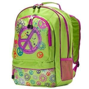  Graffiti Peace Backpack w/ 2 Separate Storage Compartments 