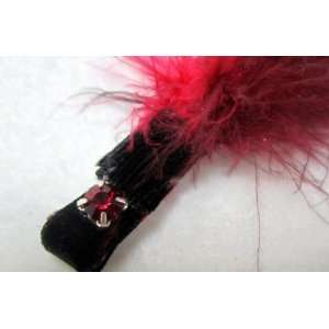  Red Burgundy Hair Feather Clip Beauty
