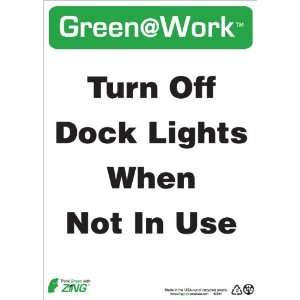 Zing Environmental Awareness Sign, Header Green at Work, Turn Off 