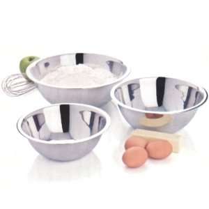  Amco 3 Piece Stainless Steel Large Mixing Bowl Set