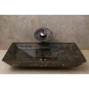   Bathroom Lavatory Glass Vessel Sink with drain and mounting ring