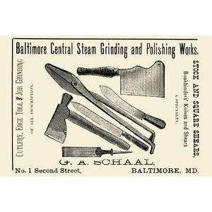  Vintage Art Baltimore Central Steam Grinding and Polishing 