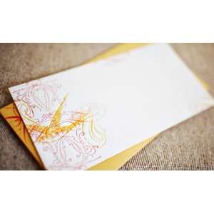  golden bird letterpress stationery, invites, announcements 