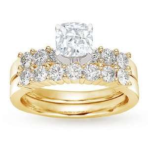   Diamond Bridal Set Ring in 18k Gold 1.00 Carat GIA Certified Center
