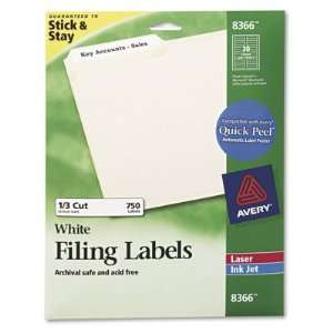   Adhesive Laser/Inkjet File Folder Labels, White, 750/Pack Electronics