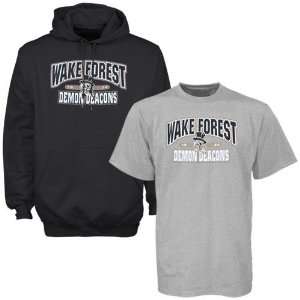  Wake Forest Demon Deacons Black Hoody Sweatshirt & T shirt 