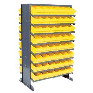 Pick Rack Double Sided 24 x 36 x 60, 16 Shelves, 48 QED801 RED Bins 12 