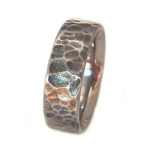 Titanium Ring Flat Hammered Soft Edge. Ring # 27. Please provide size 