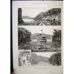   1886 Burmah Shoay Gyee Whirlpools Camp Mingin Sketches