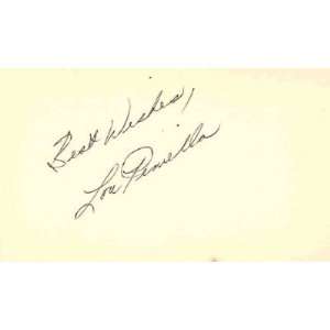 Lou Piniella Signed / Autographed 3x5 Card