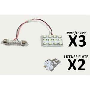 White 5 Lights LED Interior Package 46 LEDs Total Nissan Frontier 2005 