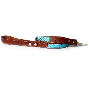    Double layer leather leash with sequined fabric