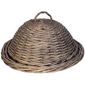  Wicker Tray and Dome Cover Set D19
