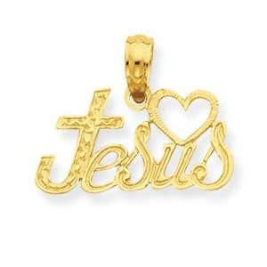  14K Love Jesus Script Pendant Jewelry