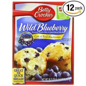 Betty Crocker Muffin Mix, Wild Blueberry, 18.25 Ounce Boxes (Pack of 