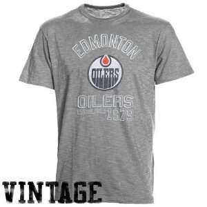 47 Brand Edmonton Oilers Ash Baseline Vintage T shirt  