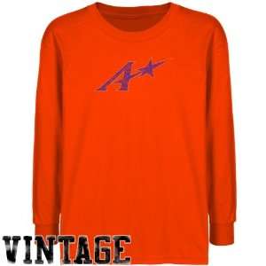 Evansville Purple Aces Youth Orange Distressed Logo Vintage T shirt