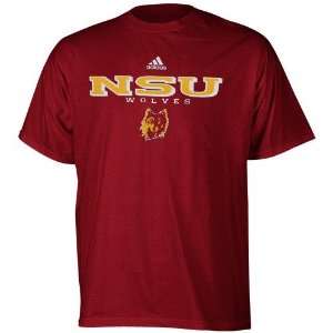 adidas Northern State University Wolves Maroon True Basic T shirt 