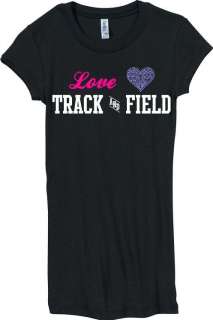 Juniors Track and Field Love Black Rhinestone Shirt  