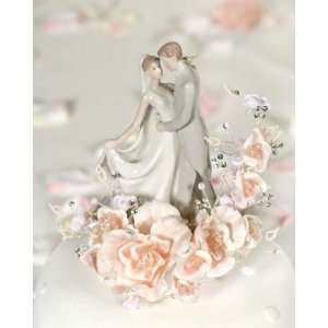 Vintage First Kiss Wedding Cake Topper   Peach and Mauve Available 