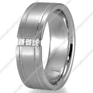    Diamond Wedding Bands, 7mm Wide, 0.21 Carat, Princess Cut Jewelry