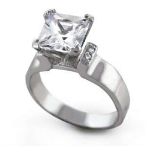  Bling Jewelry Princess Cut Solitaire CZ Bridal Engagement 