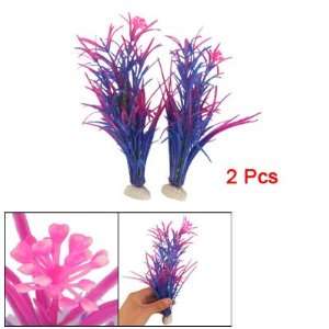  Como 2 Pcs Purple Blue Plastic Slim Plant w Flower for 