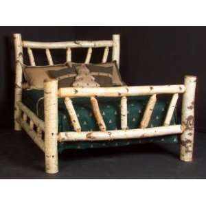  Viking Log Furniture Starburst Birch Bed Panel Bed 