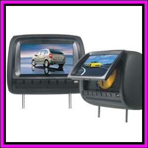 Headrest 2 x 9 DVD Car Monitor Games Remote Control Player Pair 