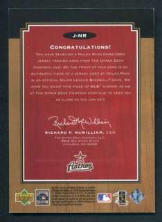 2001 Upper Deck Legends Nolan Ryan Legendary Game Jersey Astros  