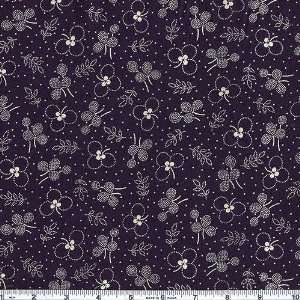  45 Wide Shenandoah Collection Sprigs Navy Fabric By The 