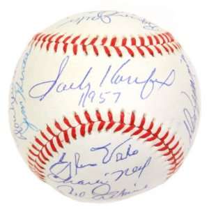  1957 Dodgers Reunion Team Signed Baseball Jsa Koufax 