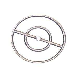   Stainless Round Double Natural Gas Fire Pit Ring Patio, Lawn & Garden