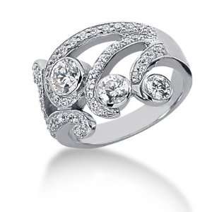   Diamond Ring Engagement Round cut 14k White Gold DALES Jewelry