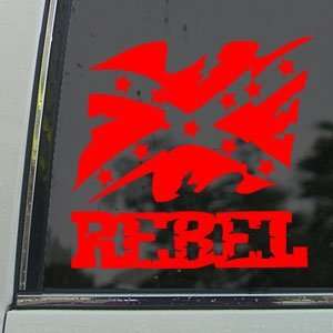  Rebel Flag Red Decal Truck Bumper Window Vinyl Red Sticker 