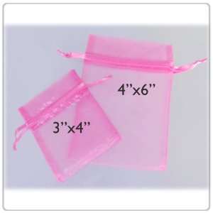  Hot Pink Wedding Organza Favor Gift Bags 3x4 inch ($0.18 each favor 