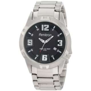 Armitron Mens 204692BKSV Stainless Steel and Black Dial Dress Watch 