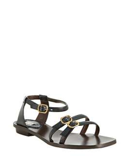 Marc Jacobs navy leather buckle strap sandals
