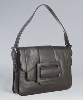 Diane Von Furstenberg black leather Jenny Buckle shoulder bag 