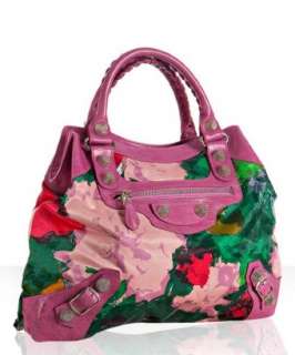 Balenciaga dark pink floral detail Giant Brief extra large tote 