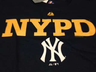 New York Yankees NYPD FDNY Jersey T Shirt 9 11 Majestic NEW MLB NYC 