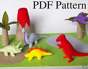 Pattern Felt Dinosaur Play Mat T Rex Brontosaurus Toy  