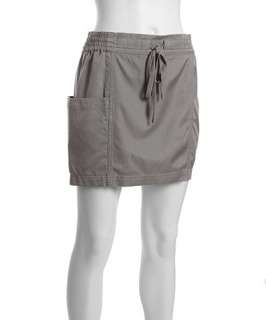 Marc by Marc Jacobs frost grey cotton silk Gwyneth drawstring skirt
