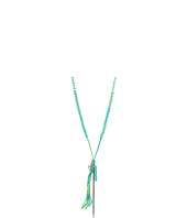 Chan Luu Turquoise Mix Long Threaded Necklace with Cross and Turquoise 