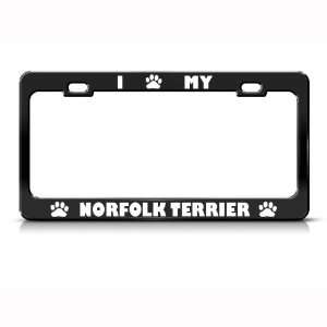  Norfolk Terrier Dog Dogs Black Metal license plate frame 
