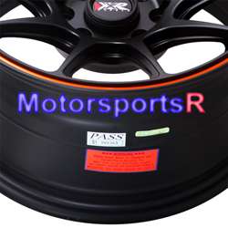 15 8.25 XXR 527 Black Orange Stripe Concave Rims Wheels Stance 84 86 