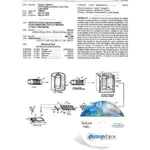 NEW Patent CD for METHOD AND BLANK FOR MAKING POTENTIOMETER CONTACT 